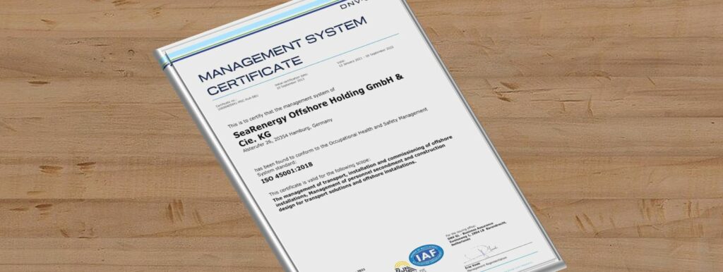 SeaRenergy has completed the transition towards ISO 45001:2018 2 SeaRenergy has completed the transition towards ISO 45001:2018
